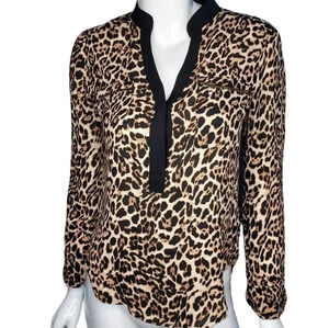 MNK Womens Leopord Print Blouse 100% Polyester Small